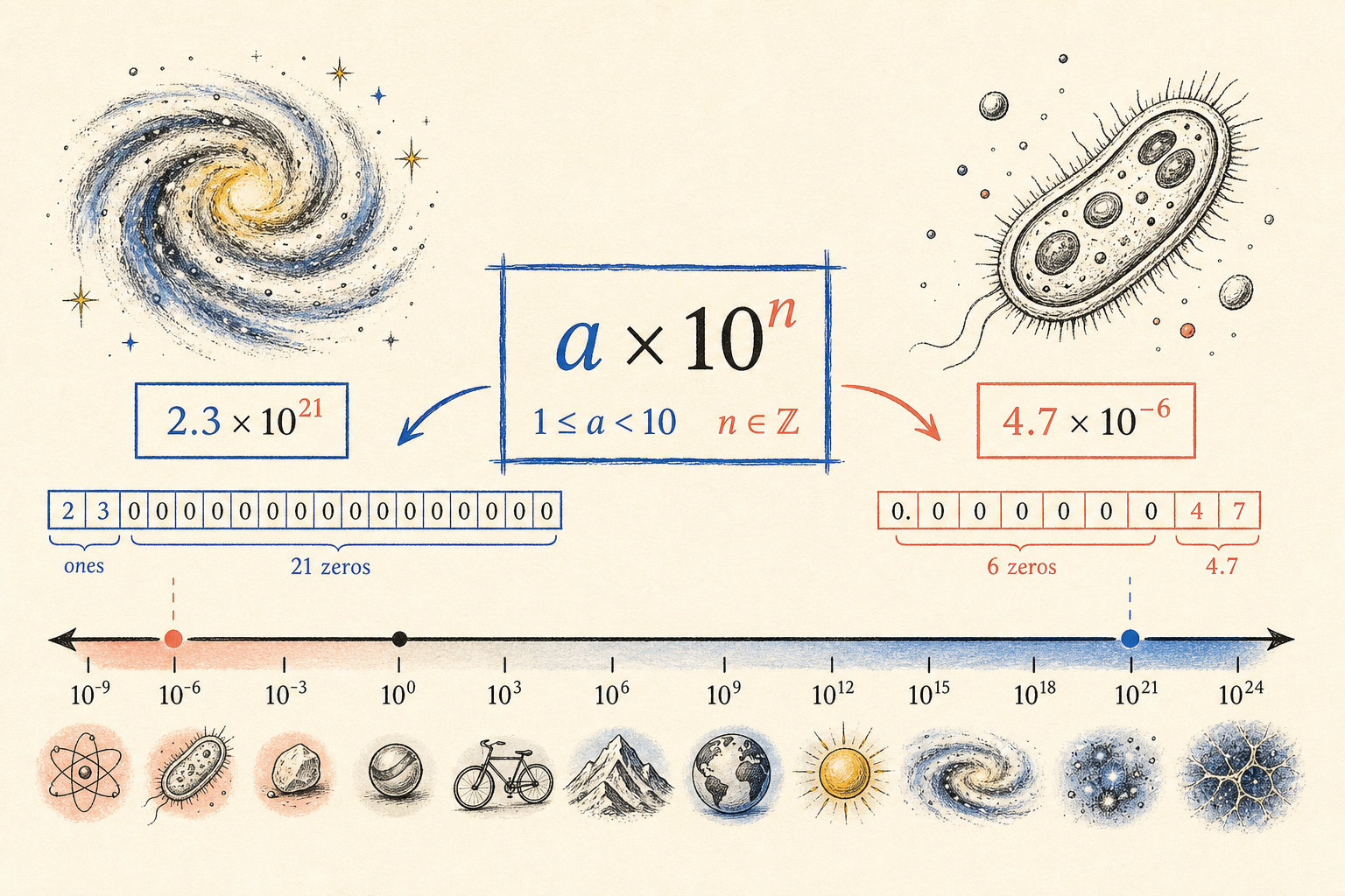 Editorial math illustration for Review - Introduction to Scientific Notation