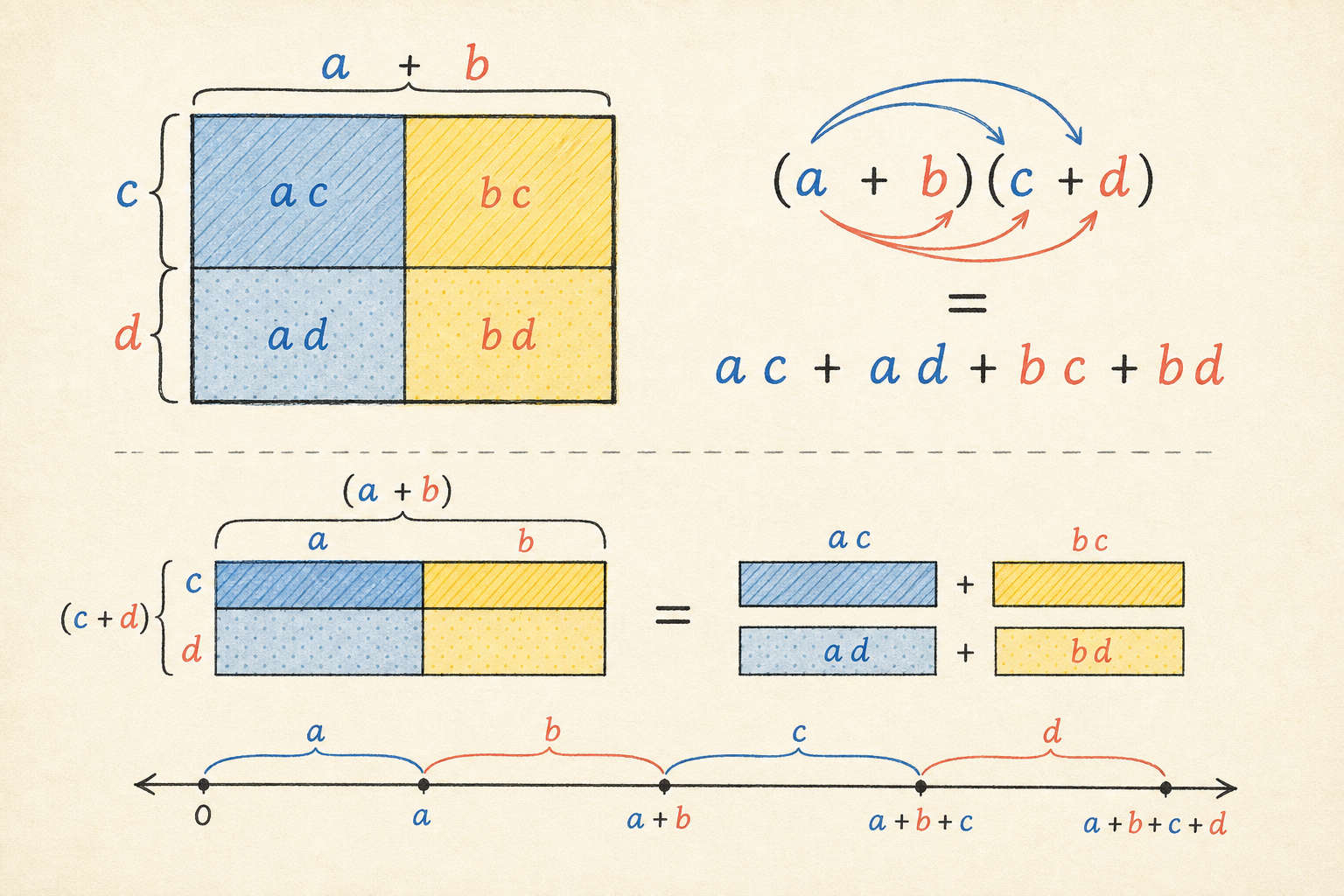 Editorial math illustration for The Distributive Property