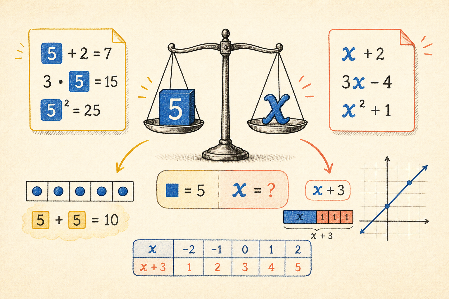 Editorial math illustration for Review: What are Constants and Variables?