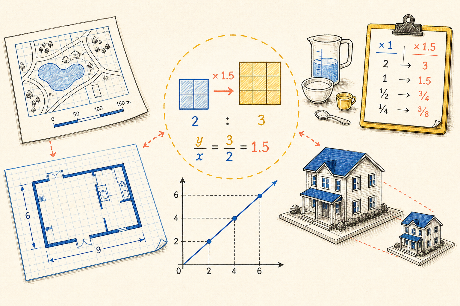 Editorial math illustration for Scaling and Real World Applications