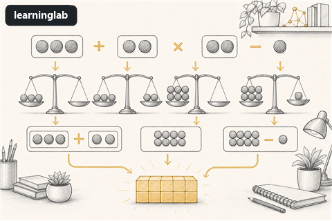 Line-art illustration for Mathematical Expressions