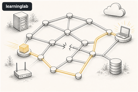 Line-art illustration for Fault Tolerance and Redundant Routing