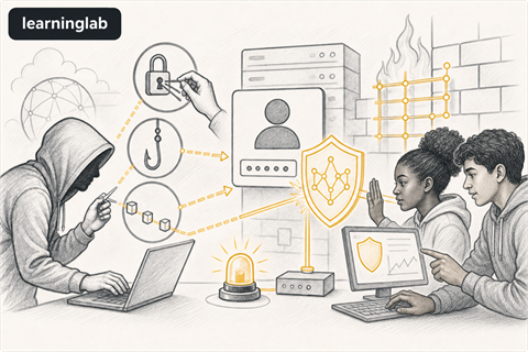 Line-art illustration for Attackers and Unauthorized Access