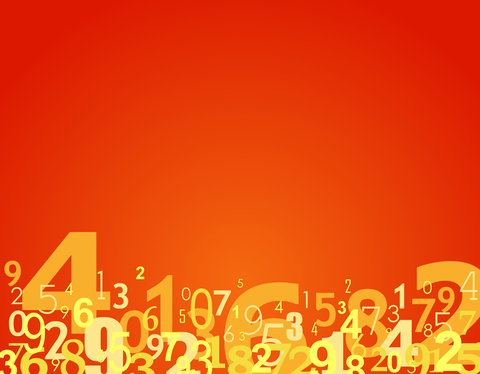 Picture of numbers on an orange background