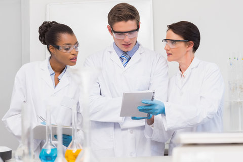 Picture of a Scientists Looking at Data